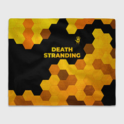 Плед флисовый Death Stranding - gold gradient посередине, цвет: 3D-велсофт