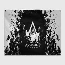 Плед флисовый Assassins Creed белые краски, цвет: 3D-велсофт