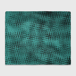 Плед флисовый Абстракция сине-зелёный, цвет: 3D-велсофт