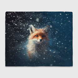 Плед флисовый Fox in the snow, цвет: 3D-велсофт
