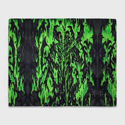 Плед флисовый Демонический доспех зелёный, цвет: 3D-велсофт