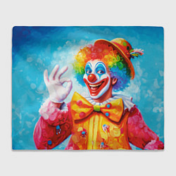Плед флисовый Нейросеть - картина с клоуном, цвет: 3D-велсофт