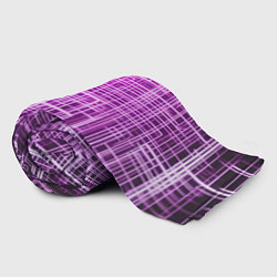 Плед флисовый Фиолетовые неоновые полосы киберпанк, цвет: 3D-велсофт — фото 2