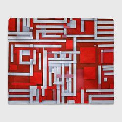 Плед флисовый Полосы на красном фоне, цвет: 3D-велсофт