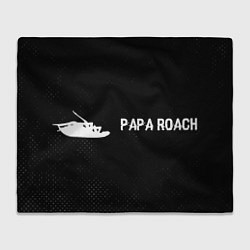 Плед флисовый Papa Roach glitch на темном фоне по-горизонтали, цвет: 3D-велсофт