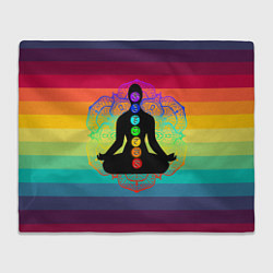 Плед флисовый Символ кундалини йоги - чакры исцеления, цвет: 3D-велсофт
