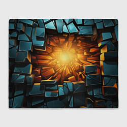 Плед флисовый Геометрическая огненная яма иллюзия, цвет: 3D-велсофт