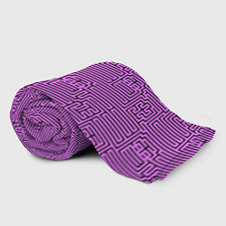 Плед флисовый Лабиринт с иероглифами на сиреневом, цвет: 3D-велсофт — фото 2