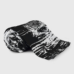 Плед флисовый Черно-белая абстракция гранж, цвет: 3D-велсофт — фото 2