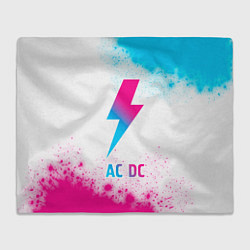 Плед флисовый AC DC neon gradient style, цвет: 3D-велсофт