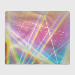 Плед флисовый Хаотичные неоновые линии, цвет: 3D-велсофт