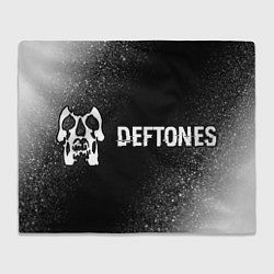 Плед флисовый Deftones glitch на темном фоне по-горизонтали, цвет: 3D-велсофт