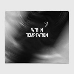 Плед флисовый Within Temptation glitch на темном фоне посередине, цвет: 3D-велсофт