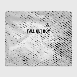 Плед флисовый Fall Out Boy glitch на светлом фоне посередине, цвет: 3D-велсофт