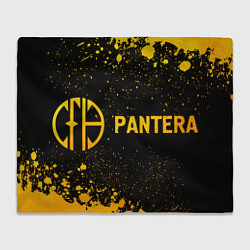 Плед флисовый Pantera - gold gradient по-горизонтали, цвет: 3D-велсофт