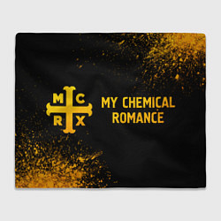 Плед флисовый My Chemical Romance - gold gradient по-горизонтали, цвет: 3D-велсофт