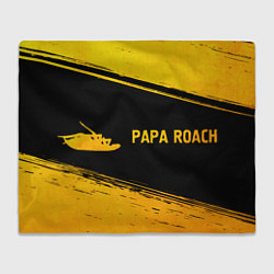 Плед флисовый Papa Roach - gold gradient по-горизонтали, цвет: 3D-велсофт