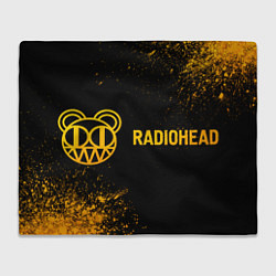 Плед флисовый Radiohead - gold gradient по-горизонтали, цвет: 3D-велсофт