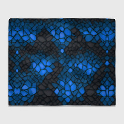 Плед Синий трескающийся камень