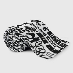 Плед флисовый Билли Айлиш автографы черно белый, цвет: 3D-велсофт — фото 2