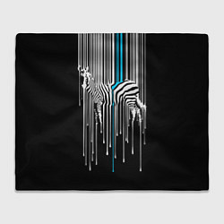 Плед флисовый Штрихкод зебра, цвет: 3D-велсофт