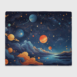 Плед флисовый Нарисованный космос, цвет: 3D-велсофт