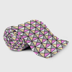 Плед флисовый Геометрический треугольники бело-серо-розовый, цвет: 3D-велсофт — фото 2