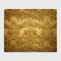 Плед флисовый Золото объемные узоры, цвет: 3D-велсофт