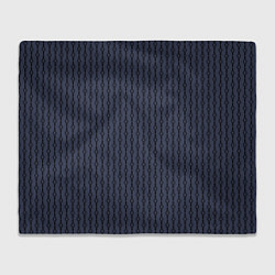 Плед флисовый Чёрный узор на серо-синем, цвет: 3D-велсофт
