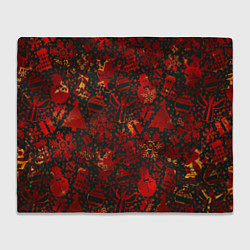 Плед флисовый Ёлочные игрушки и ёлки, цвет: 3D-велсофт