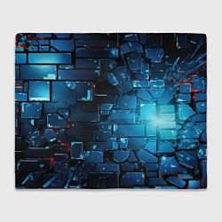 Плед флисовый Синие абстрактные плиты, цвет: 3D-велсофт