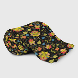 Плед флисовый Хохломская роспись разноцветные цветы, цвет: 3D-велсофт — фото 2