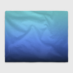 Плед флисовый Голубой и черно-синий градиент, цвет: 3D-велсофт