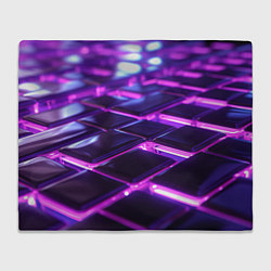 Плед флисовый Фиолетовая неоновая плитка, цвет: 3D-велсофт