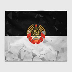 Плед флисовый СССР черно белая геометрия, цвет: 3D-велсофт