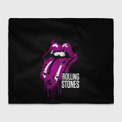 Плед флисовый The Rolling Stones - lips, цвет: 3D-велсофт