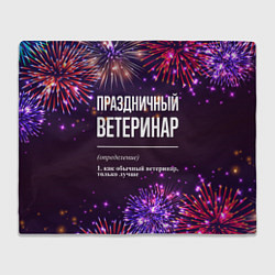 Плед флисовый Праздничный ветеринар: фейерверк, цвет: 3D-велсофт