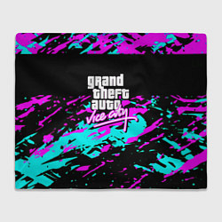 Плед флисовый GTA vice city неоновые краски, цвет: 3D-велсофт