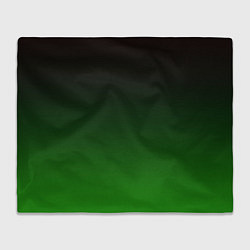 Плед флисовый Чёрно зелёный градиент, цвет: 3D-велсофт