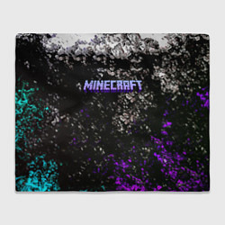 Плед флисовый Minecraft брызги красок неон, цвет: 3D-велсофт