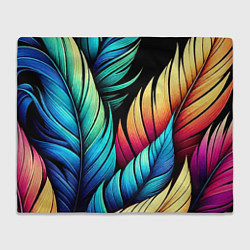 Плед флисовый Color feathers - neon, цвет: 3D-велсофт