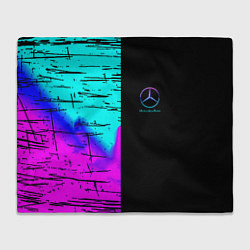 Плед флисовый Mercedes benz неон текстура, цвет: 3D-велсофт