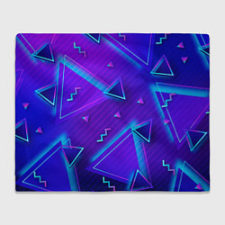 Плед флисовый Neon Pattern colored, цвет: 3D-велсофт