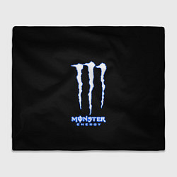 Плед флисовый Monster energy голубой, цвет: 3D-велсофт