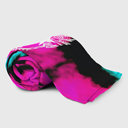 Плед флисовый Монстр хантер неоновые фон, цвет: 3D-велсофт — фото 2