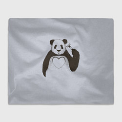 Плед флисовый Panda love art, цвет: 3D-велсофт