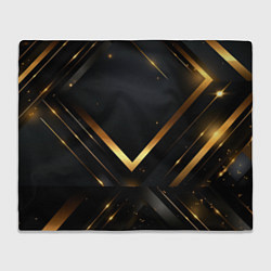 Плед флисовый Gold luxury black abstract, цвет: 3D-велсофт