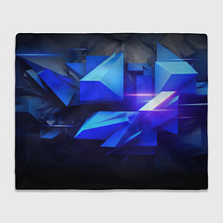 Плед флисовый Black blue background abstract, цвет: 3D-велсофт