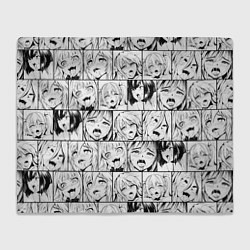 Плед флисовый Ahegao pattern, цвет: 3D-велсофт