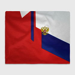Плед флисовый Спортивная текстура герб России, цвет: 3D-велсофт